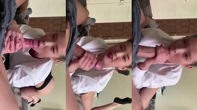 高颜值清纯美眉吃鸡吃精 鸡吧太大 美眉嘴巴小 一口吞不下 美女吃大棒 视角享受 笑的多灿烂